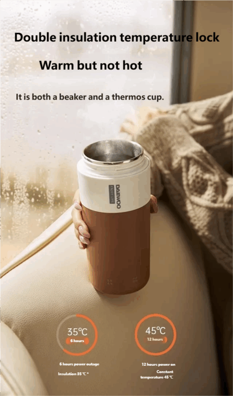 portable water heating cup, vacuum cup, automatic heating electric boiling cup, hot milk, small travel water kettle, household use