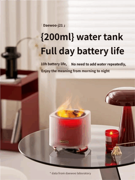 Daewoo Aroma Diffuser, Simulated Flame Fragrance Diffuser, Indoor Automatic Aroma Sprayer and Diffuser, Birthday Gift, Elegant for Both Men and Women