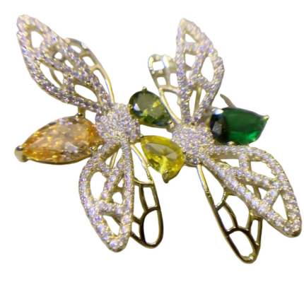 测试Copper alloy enamel brooch, light luxury, fashionable, simple, exquisite, sweet, elegant, fully diamond-encrusted (Copy)