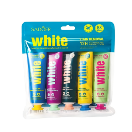 【 5-pack 】 Jasmine Sea Salt Raspberry Oral Care Gum Cleaning Deep Toothpaste Cleaning Teeth Clean and Refreshing